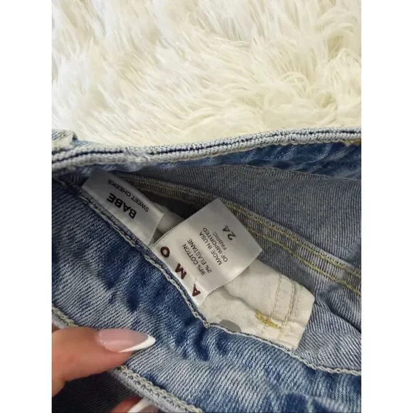 AMO JEANS size 24 BABE SWEET CHEEKS blue jean